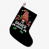 Gamer Gnome Buffalo Kariert Matching Family Xmas Kleiner Weihnachtsstrumpf (Vorderansicht (hängend))
