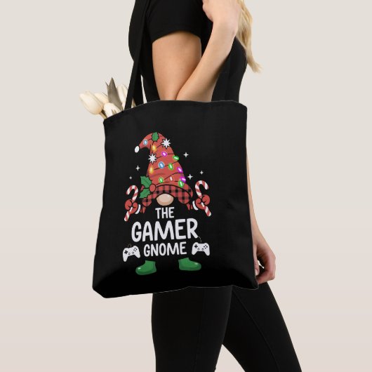 Gamer Gnome Buffalo Kariert Matching Family Xmas Tasche (Von Nahem)