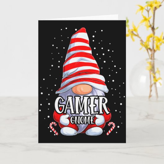 Gamer Gnome Christmas Pajamas Matching Family Grou Karte (Gelbe Blume)
