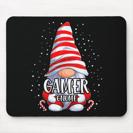 Gamer Gnome Christmas Pajamas Matching Family Grou Mousepad (Vorne)