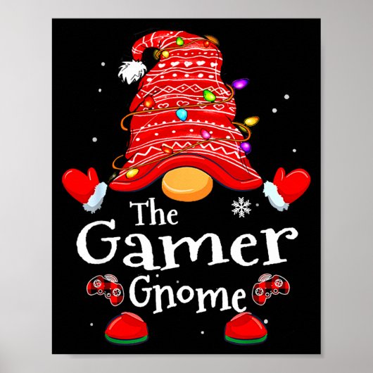 Gamer Gnome - Xmas Video Gamers Christmas Gnomes Poster (Vorne)