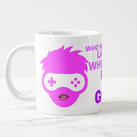 Gamer Goddess Funny Spaß Meme Jumbo-Tasse (Links)