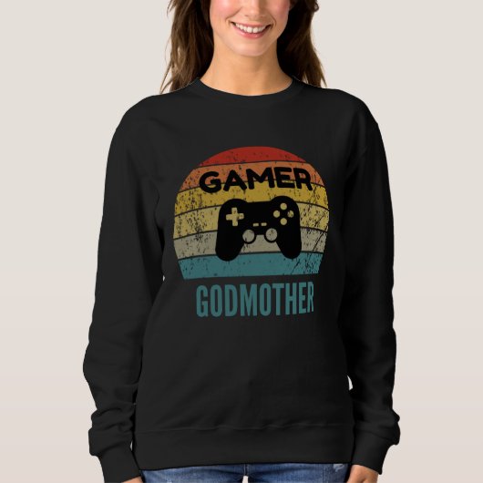 Gamer Godmother Vintage 60s 70s Console Controller Sweatshirt (Vorderseite)