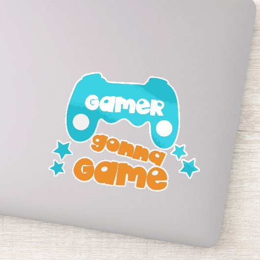 Gamer Gonna Game, Video Game, Joystick, Joypad Aufkleber (Detail)