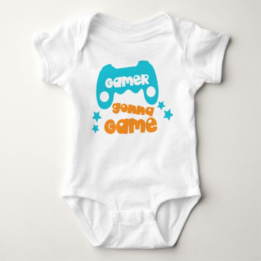 Gamer Gonna Game, Video Game, Joystick, Joypad Baby Strampler (Vorderseite)