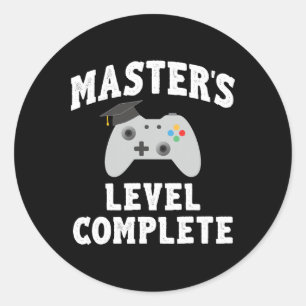 Gamer Graduate Abschluss Runder Aufkleber