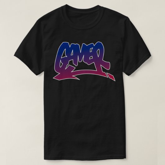 Gamer Graffiti Style Gradient Street Style Urban T-Shirt (Design vorne)