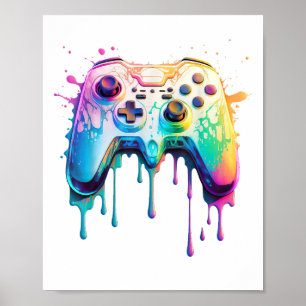 Gamer Grafik Videospiel - Buntes Videospiel Liebha Poster