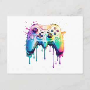 Gamer Grafik Videospiel - Buntes Videospiel Liebha Postkarte