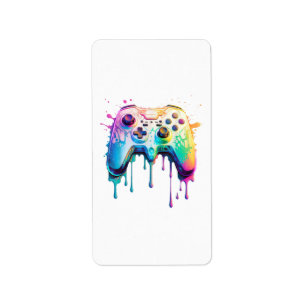 Gamer Graphic Video Game - farbenfrohe Video Game Adressaufkleber