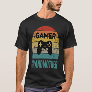 Gamer Großmutter Vintag 60er 70er Console Control T-Shirt