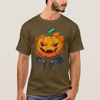 Gamer Halloween Kürbislaterne Men Kid Funny Beängs T-Shirt