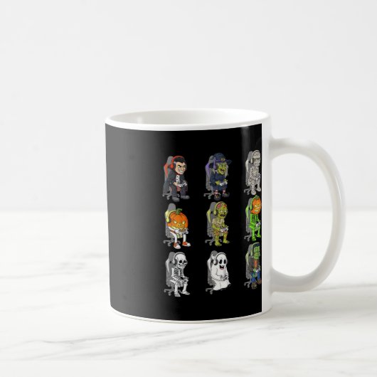Gamer Halloween Skeleton Vampire Gaming Mummy Boys Kaffeetasse (Rechts)