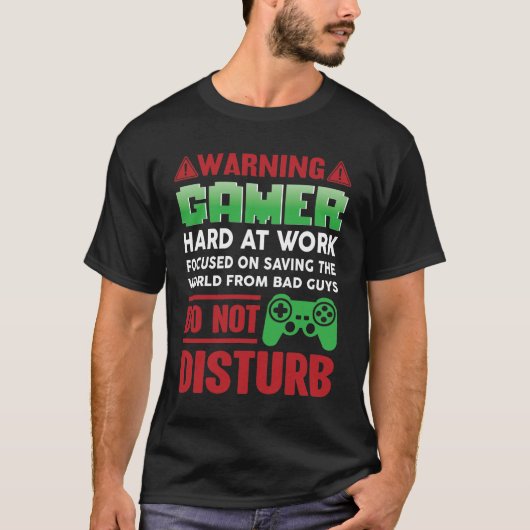 Gamer Hard at Work Fun T - Shirt (Vorderseite)