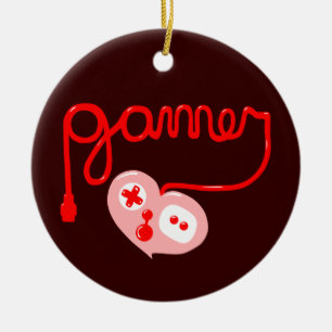 Gamer Heart Keramik Ornament