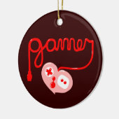 Gamer Heart Keramik Ornament (Links)