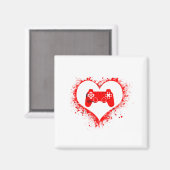 Gamer Heart Valentines Day Video Games Boys Kids T Magnet (Vorderseite/Rückseite)