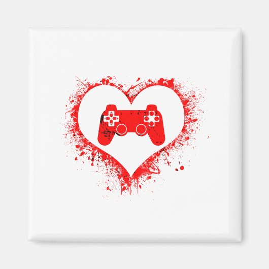 Gamer Heart Valentines Day Video Games Boys Kids T Magnet (Vorne)