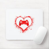 Gamer Heart Valentines Day Video Games Boys Kids T Mousepad (Mit Mouse)