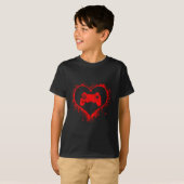 Gamer Heart Valentines Day Video Games Boys Kids T T-Shirt (Vorne ganz)