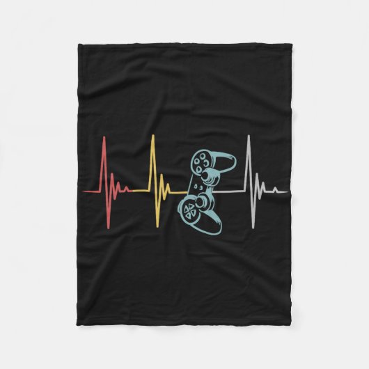 Gamer Heartbeat Controller für Nerd Multiplayer Ga Fleecedecke (Vorderseite)
