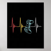 Gamer Heartbeat Controller für Nerd Multiplayer Ga Poster (Vorne)