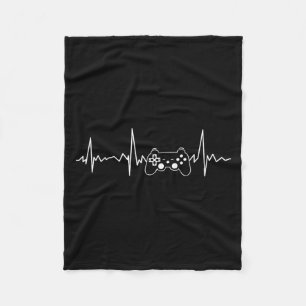 Gamer Heartbeat Funny Video Game Gift Boys Men Gam Fleecedecke