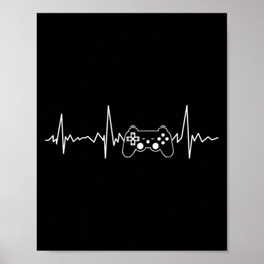 Gamer Heartbeat Funny Video Game Gift Boys Men Gam Poster (Vorne)