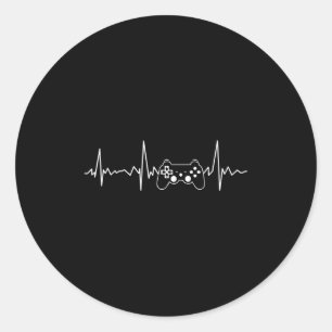 Gamer Heartbeat Funny Video Game Gift Boys Men Gam Runder Aufkleber