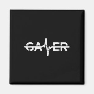 Gamer Heartbeat Funny Video Gaming Men Boys Kinder Magnet