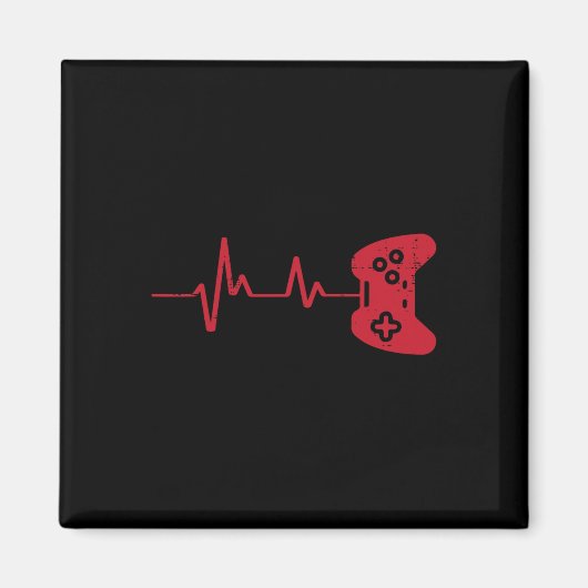 Gamer Heartbeat Game Controller Gaming Boys Kinder Magnet (Vorne)