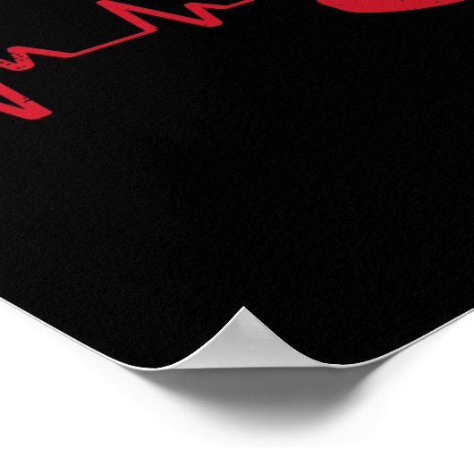 Gamer Heartbeat Game Controller Gaming Boys Kinder Poster (Ecke)