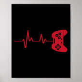 Gamer Heartbeat Game Controller Gaming Boys Kinder Poster (Vorne)
