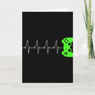 Gamer Heartbeat Gift For VideoFolded Greeting Card Karte
