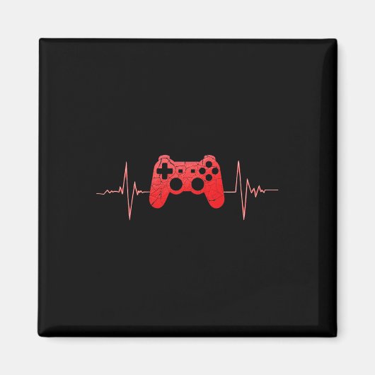 Gamer Heartbeat Puls Video Game Controller Gaming Magnet (Vorne)