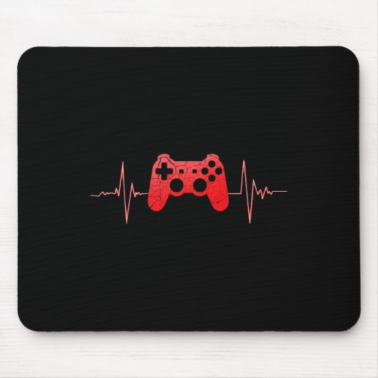 Gamer Heartbeat Puls Video Game Controller Gaming Mousepad (Vorne)