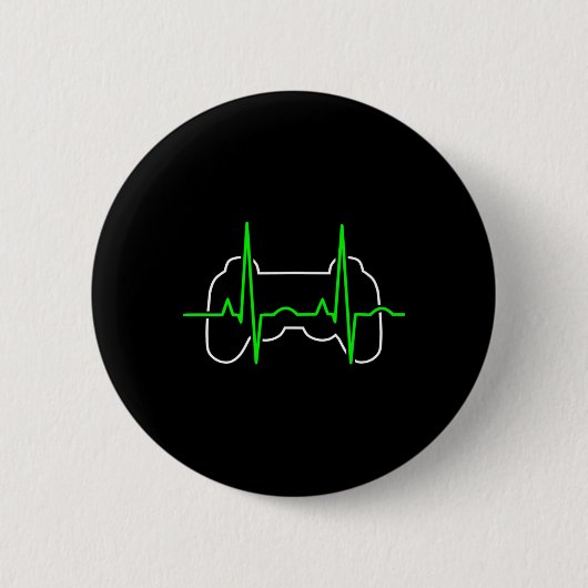 Gamer Heartbeat Pulsvideo Game Lover Cool Button (Vorderseite)