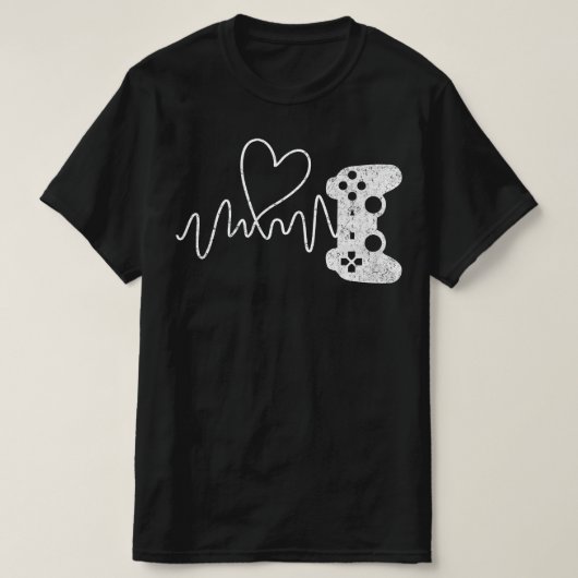 Gamer Heartbeat Video Game T-Shirt (Design vorne)