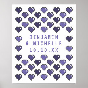 Gamer Hearts - 50 Signature Guest Book Alternative Poster