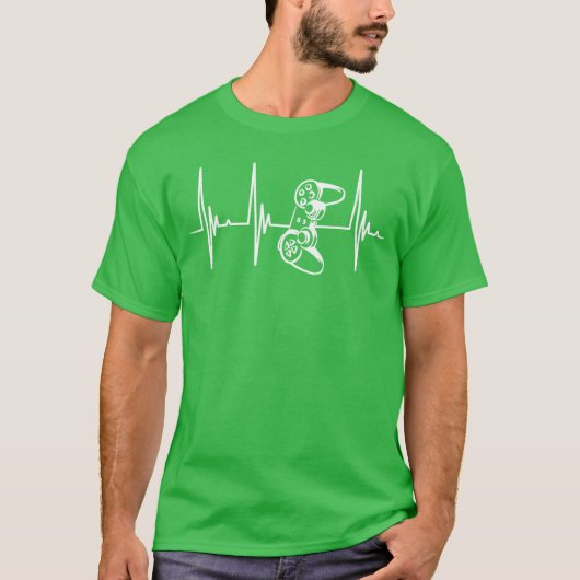 Gamer-Herzfrequenz-Controller für Nerd-Multiplayer T-Shirt (Vorderseite)