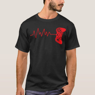 Gamer Herzfrequenz Videospiele Gaming Jungen Teena T-Shirt