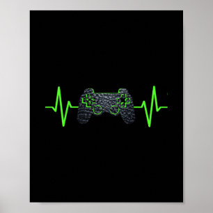 Gamer-Herzschlag Gaming-Videospiele Jungen Mädchen Poster