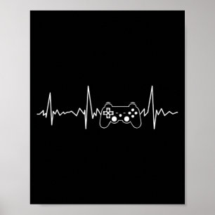 Gamer-Herzschlag Lustiges Videospiel-Geschenk Jung Poster
