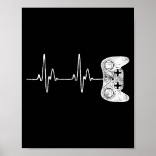 Gamer Herzschlag Videospiel Liebhaber  Poster