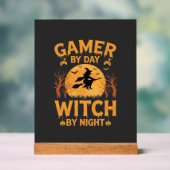 Gamer-Hexe Halloween-Gaming-Design Acrylschild (Neutral)