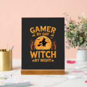 Gamer-Hexe Halloween-Gaming-Design Acrylschild (Hochzeit)