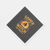 Gamer-Hexe Halloween-Gaming-Design Serviette (Ecke)