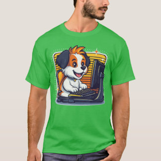 Gamer-Hund spielt Videospiele Controller-Headset G T-Shirt