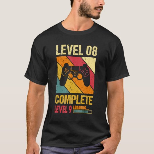 Gamer Husband Wife Married Level 8 Complete Level T-Shirt (Vorderseite)