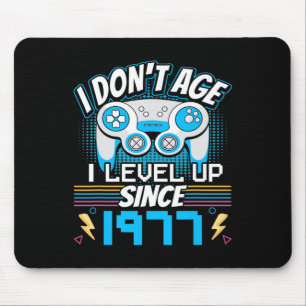 Gamer I Don't Age I Level Up Seit 1977 Gaming Bir Mousepad